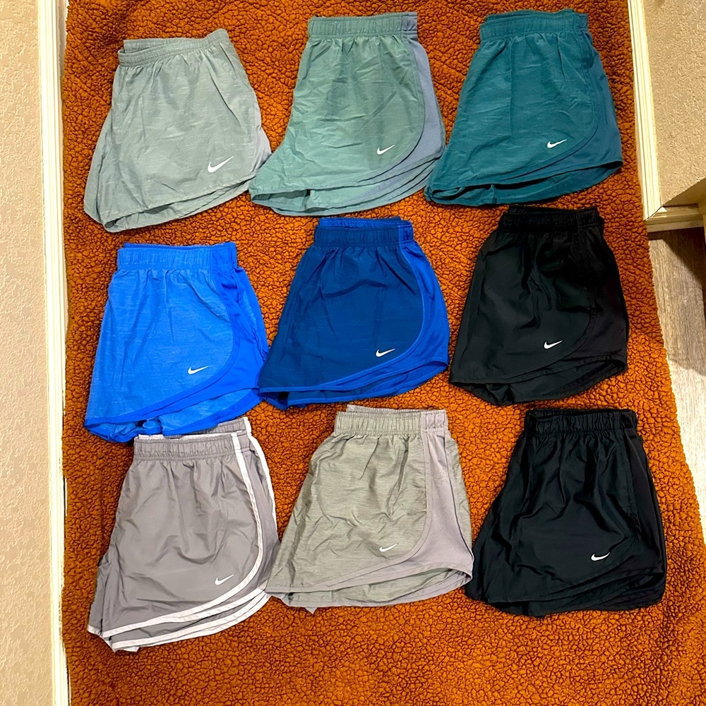 9 pairs of Nike running shorts all size XL